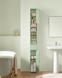 Armoire de salle de bain haute SoBuy BZR34 à 5 compartiments, 1 tiroir et portes, blanche, dimensions approximatives : 20 x 180 x 20 cm.