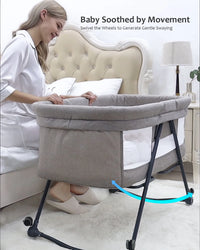 Lit de voyage Baby Grab-and-go avec matelas et roues silencieuses, berceau à bascule convertible, XYT-001