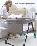 Lit de voyage Baby Grab-and-go avec matelas et roues silencieuses, berceau à bascule convertible, XYT-001