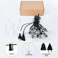Guirlande lumineuse LED G40, 30M 45M, guirlande lumineuse, féerique, lampadaire extérieur, étanche, rétro, pour décoration de jardin