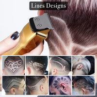 HATTEKER-Tondeuses à cheveux professionnelles pour hommes, ensemble de tondeuses et tondeuses de barbier en métal sans fil, kit de coupe de cheveux