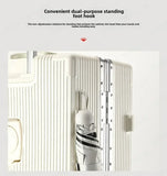 Valise à bagages roulante de grande capacité à ouverture frontale, cadre en aluminium, valise d'embarquement avec chargeur USB et porte-gobelets