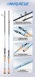 Canne à pêche HANDING Miracle Sensitiv 90 g, canne à pêche légère, blank en carbone 40T, canne casting, anneaux FUJI® A, action rapide
