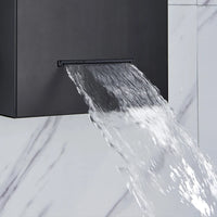 Panneau de douche LED noir, système de tour, cascade de pluie, colonne de douche, Massage hydroélectricité, corps Spa, bain-douche, mélangeur de robinet