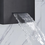 Panneau de douche LED noir, système de tour, cascade de pluie, colonne de douche, Massage hydroélectricité, corps Spa, bain-douche, mélangeur de robinet