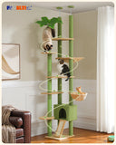 Arbre à chat Cactus du sol au plafond, tour à chat réglable en hauteur avec Hamac confortable pour condote de chat et arbre à gratter, grand arbre d'activité