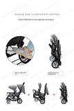 STOCK ue poussettes jumeaux Double enfants deux sièges poussettes chariot pliable vente en gros bébé poussette sièges avant et arrière