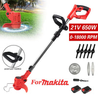 Tondeuse à gazon électrique portative rechargeable, réglable et pliable, coupe-bordures de jardin, outil électrique pour la maison, compatible avec les batteries Makita 18 V.