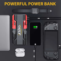 Démarreur de voiture GKFLY, dispositif de démarrage d'urgence, câbles, chargeur de batterie portable, booster de batterie