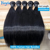 YOCYTU 20 20 20 Pouces Tissage Cheveux Humains 1/3/4 PCS Lot de Tissage Cheveux Humain 12A Tissage Naturel Brésilien Haut Qualité Meche Tissage Humain Hair Raw Hair Bundles 100% Human Hair Livraison 3 Jours France