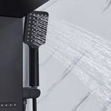 Panneau de douche LED noir, système de tour, cascade de pluie, colonne de douche, Massage hydroélectricité, corps Spa, bain-douche, mélangeur de robinet