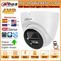 Dahua caméra IP 4MP IPC-HDW2449T-S-PV intelligent double lumière dissuasion Active POE conversation bidirectionnelle fente pour carte SD WizSense caméra couleur