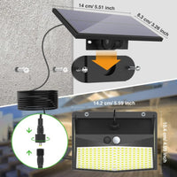 LED solaire fendu applique 3 Mode étanche capteur de mouvement lampe sécurité extérieure éclairage public lampe solaire pour jardin applique murale
