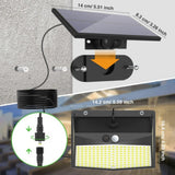 LED solaire fendu applique 3 Mode étanche capteur de mouvement lampe sécurité extérieure éclairage public lampe solaire pour jardin applique murale