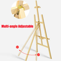 Chevalet d'atelier professionnel de 150 cm, en pin massif, pliable et réglable, support en forme de A pour l'exposition d'œuvres d'art et d'artisanat.