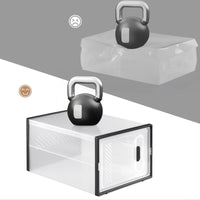 Organisateur de rangement à chaussures noir transparent, 8/12/18 pièces, armoire à chaussures pliable et empilable avec porte magnétique