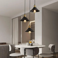 Suspension industrielle vintage à 3 lumières, design Edison en métal, lustre suspendu en métal noir, douille E27 pour plafonnier de cuisine