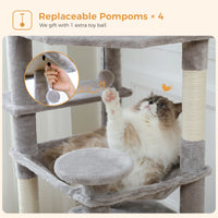 Grand arbre et tour pour chats d'intérieur, avec postes à gratter recouvertes de Sisal, hamac spacieux, perchoirs rembourrés et condos, jouets pour chats