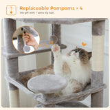 Grand arbre et tour pour chats d'intérieur, avec postes à gratter recouvertes de Sisal, hamac spacieux, perchoirs rembourrés et condos, jouets pour chats