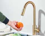 Robinet d'évier de cuisine extractible, deux fonctions, mitigeur d'eau chaude et froide à poignée unique, monté sur le pont