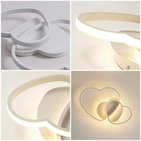 Plafonnier LED à intensité variable, 64W, 4800LM, design en forme de cœur, lampe avec télécommande, 3000-6500K, plafonnier LED moderne