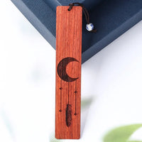 Marque-page bois de santal - Style chinois rétro, motifs célestes