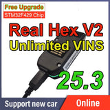Outil de diagnostic automobile 2026 Real Hex V2 25.3 Vag Com ARM STM32F429 avec fonction de codage et mise à jour gratuite Hex-V2 pour interface USB VCDS