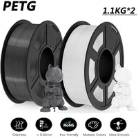 JAYO Filament d'imprimante 3D PETG / PLA / PLA PLUS 1.75mm 2.2 KG 100% matériaux d'impression 3D non toxiques sans bulle pour imprimante 3D
