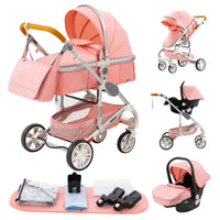 Poussette 3 en 1, poussette à quatre roues, poussette 2 en 1, poussette légère, poussette multifonctions, landau, pouf