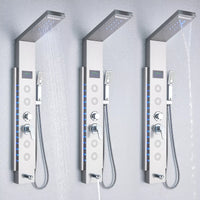 Cascade de pluie LED panneau de douche noir colonne de douche tour écran numérique TEMP mitigeur pulvérisation Bidet douche mitigeur robinet