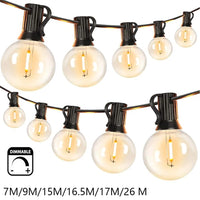 9 M/26 M feston LED Globe chaîne lumière fée LED G40 extérieur pour fête de noël jardin décor guirlande lampe rue Patio arrière-cour