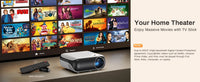 Projecteur Bluetooth HAPPRUN natif 1080P, projecteur de films extérieur portable Full HD avec haut-parleur intégré, avec HDMI, USB, AV