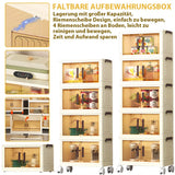Armoire de Rangement Pliante Anti-Poussière, avec Roue à Comcussion, pour Cuisine, Chambre à Coucher, Salon, Armoire