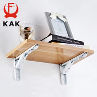 Supports d'étagère pliables KAK (lot de 2) en acier inoxydable robuste, pour un gain de place sur table ou plan de travail. Support de montage facile à monter soi-même.