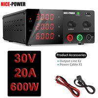KUAIQU Adjustable Switching DC Power Supply 30V 10A 6A Lab Bench Power Supply 60V 5A 120V 3A Output Preset Current 20A 30A 60A