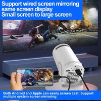 Mini projecteur filaire Portable, Support 1080P 40 ANSI Lumens pour projecteur LED, téléphone Portable, vidéo HDMI USB