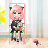 Marque-page en métal avec personnages de Spy Family, incluant Anya, Loid et Yor avec pendentif chibi