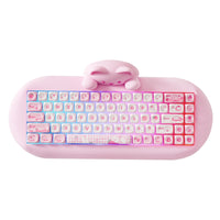 Clavier de jeu sans fil YUNZII C68, clavier mécanique RVB personnalisé Hi-Fi Cute Cat, Silicone 65% échange à chaud ergonomique Kitty Keeb