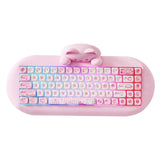 Clavier de jeu sans fil YUNZII C68, clavier mécanique RVB personnalisé Hi-Fi Cute Cat, Silicone 65% échange à chaud ergonomique Kitty Keeb