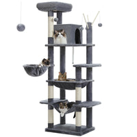 Grand arbre à chat pour grands chats d'intérieur, tour de chat haute pour gros chats avec hamac super grand, arbres grimpant pour chats avec tire à gratter