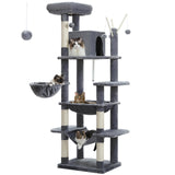 Grand arbre à chat pour grands chats d'intérieur, tour de chat haute pour gros chats avec hamac super grand, arbres grimpant pour chats avec tire à gratter