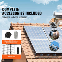 Kit de protection anti-oiseaux et autres nuisibles pour panneaux solaires SucceBuy, enroulable, avec fixations en acier inoxydable, revêtement PVC antirouille et maille métallique.