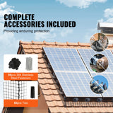 Kit de protection anti-oiseaux et autres nuisibles pour panneaux solaires SucceBuy, enroulable, avec fixations en acier inoxydable, revêtement PVC antirouille et maille métallique.