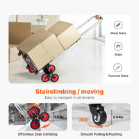 SucceBuy 260lbs camion à main pliant avec poignée télescopique et 2 cordes élastiques chariot d'escalade d'escalier Dolly pour le déplacement d'entrepôt