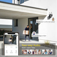 Ctronics-Caméra de permission Extérieure IP WiFi 360, Dispositif de Sécurité avec Vision Nocturne et Audio Bidirectionnel, Suivi existent des Personnes, ONVIF CCTV