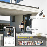 Ctronics-Caméra de permission Extérieure IP WiFi 360, Dispositif de Sécurité avec Vision Nocturne et Audio Bidirectionnel, Suivi existent des Personnes, ONVIF CCTV