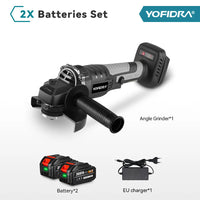 Meuleuse d'angle électrique sans balais YOFIDRA 1200W 125MM, machine de polissage et de découpe sans fil portable pour batterie Makita