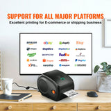 SucceBuy 300DPI imprimante d'étiquettes thermiques Bluetooth reconnaissance automatique d'étiquettes prise en charge Windows/Mac/Android pour les paquets d'expédition 4x6