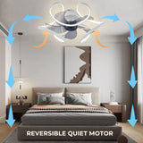 Ventilateur de plafond intelligent avec lumières LED pour chambre à coucher (répété inutilement) avec télécommande et application de contrôle pour salle à manger