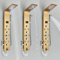 Robinet de douche à lumière LED noire, salle de bains, SPA, Jet de Massage, système de colonne de douche, cascade, panneau de douche de pluie, robinet pulvérisateur de Bidet